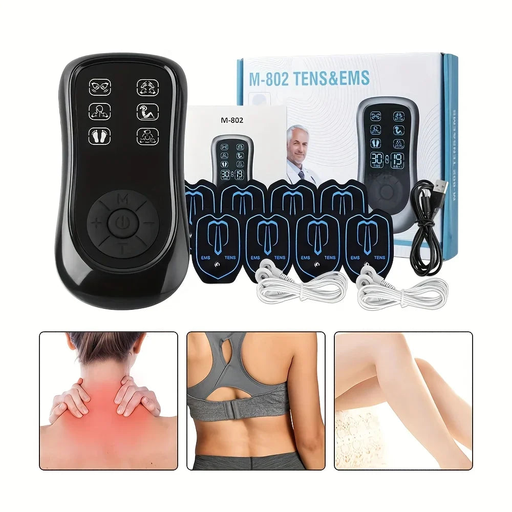 USB Rechargeable TENS Unit Massager | 8 Electrodes, Full Body