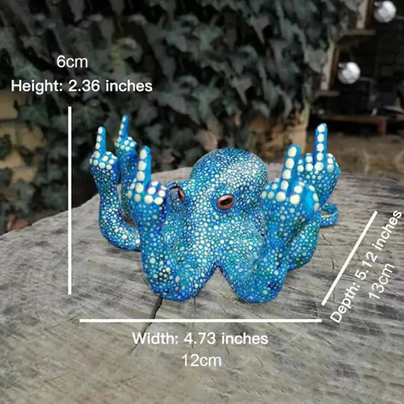Luminous Octopus Miniature Resin Statue – Tabletop Sculpture