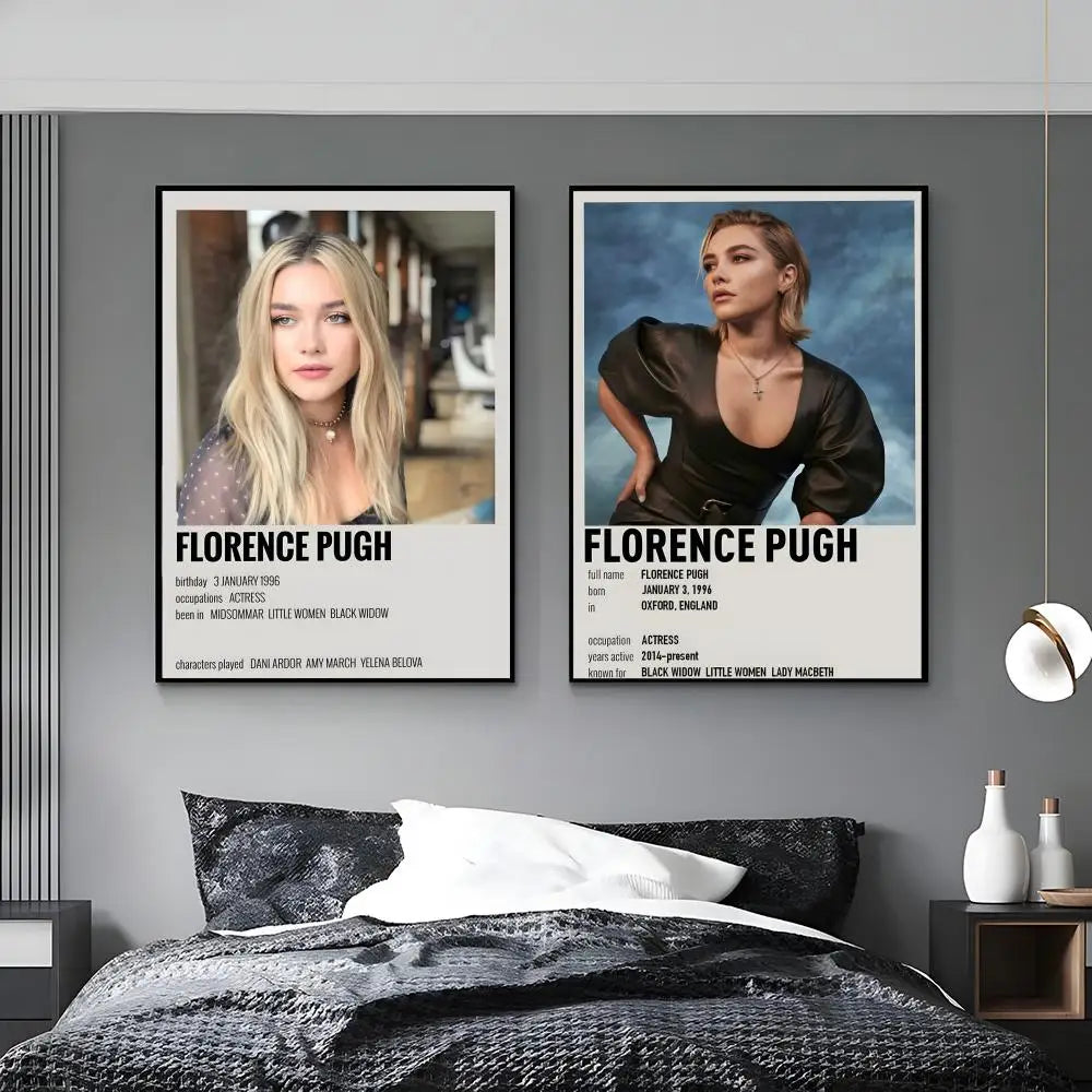 Florence Pugh HD Art Poster – Waterproof Sticky Wall Decor