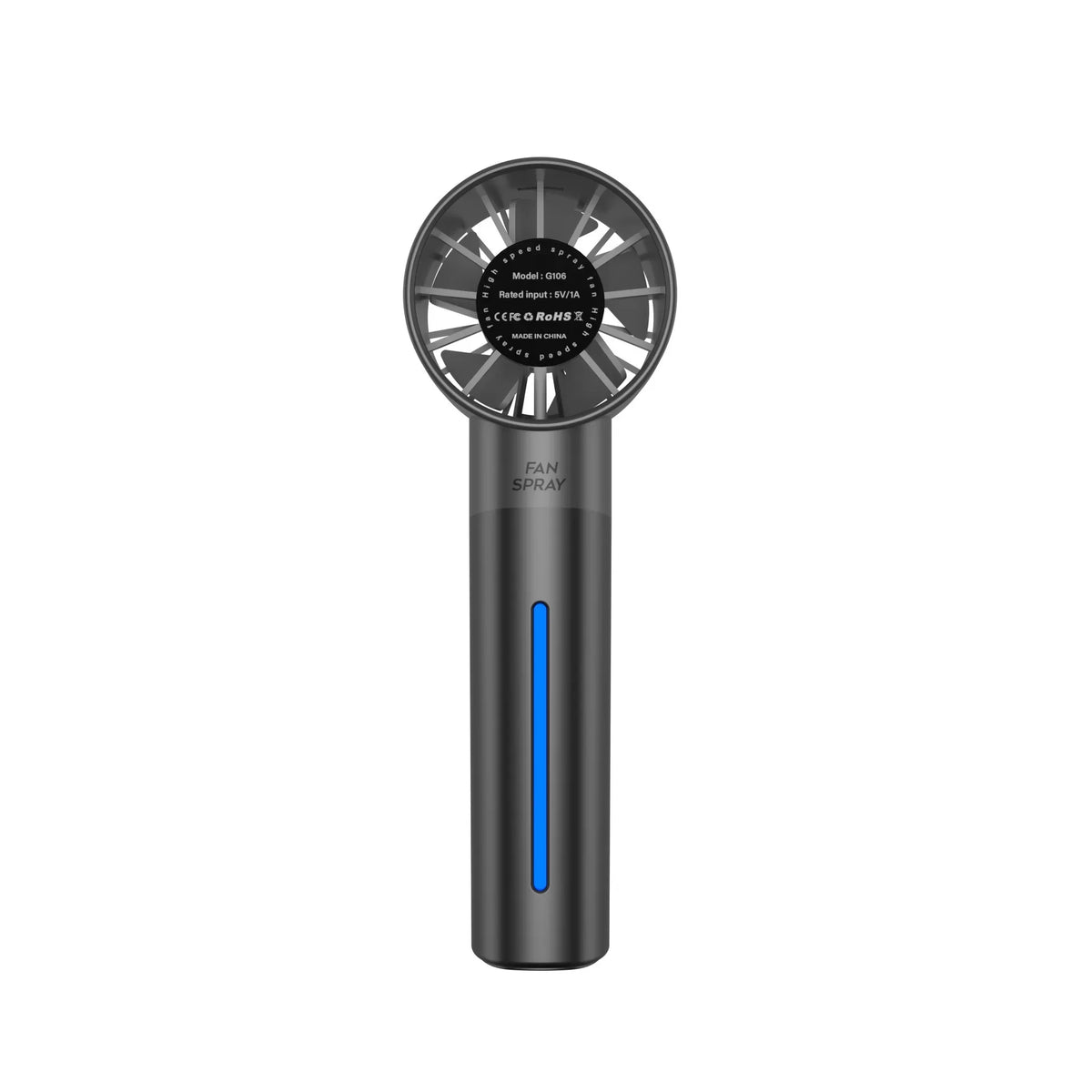 URGGU Portable USB Misting Fan – 5-Speed Handheld Spray Fan