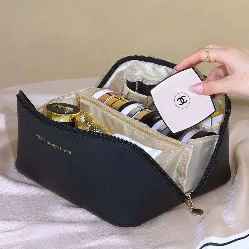 Travel Makeup Organizer Bag – Zippered Cosmetic Toiletry Pouch