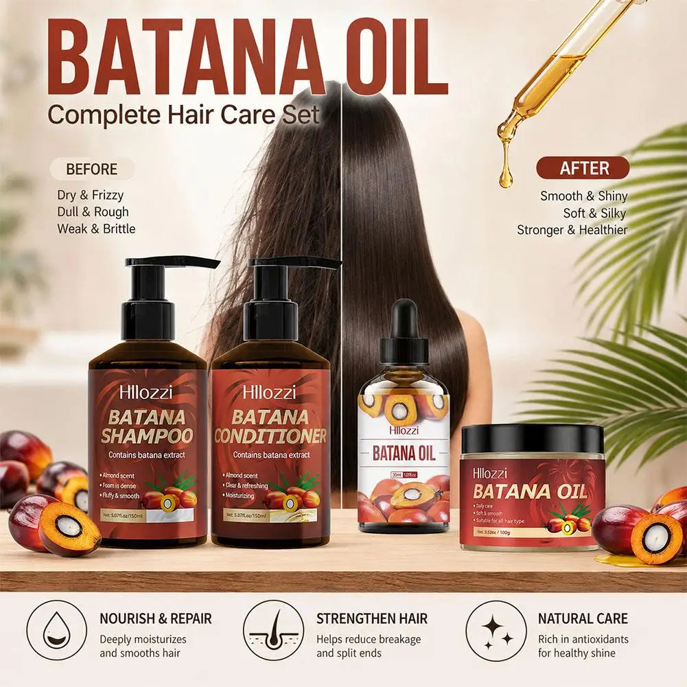 Batana Oil Hair Care Set – Shampoo, Conditioner & Scalp Scrub