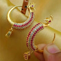 Huitan Cubic Zirconia Hoop Earrings – Geometric Women's Jewelry