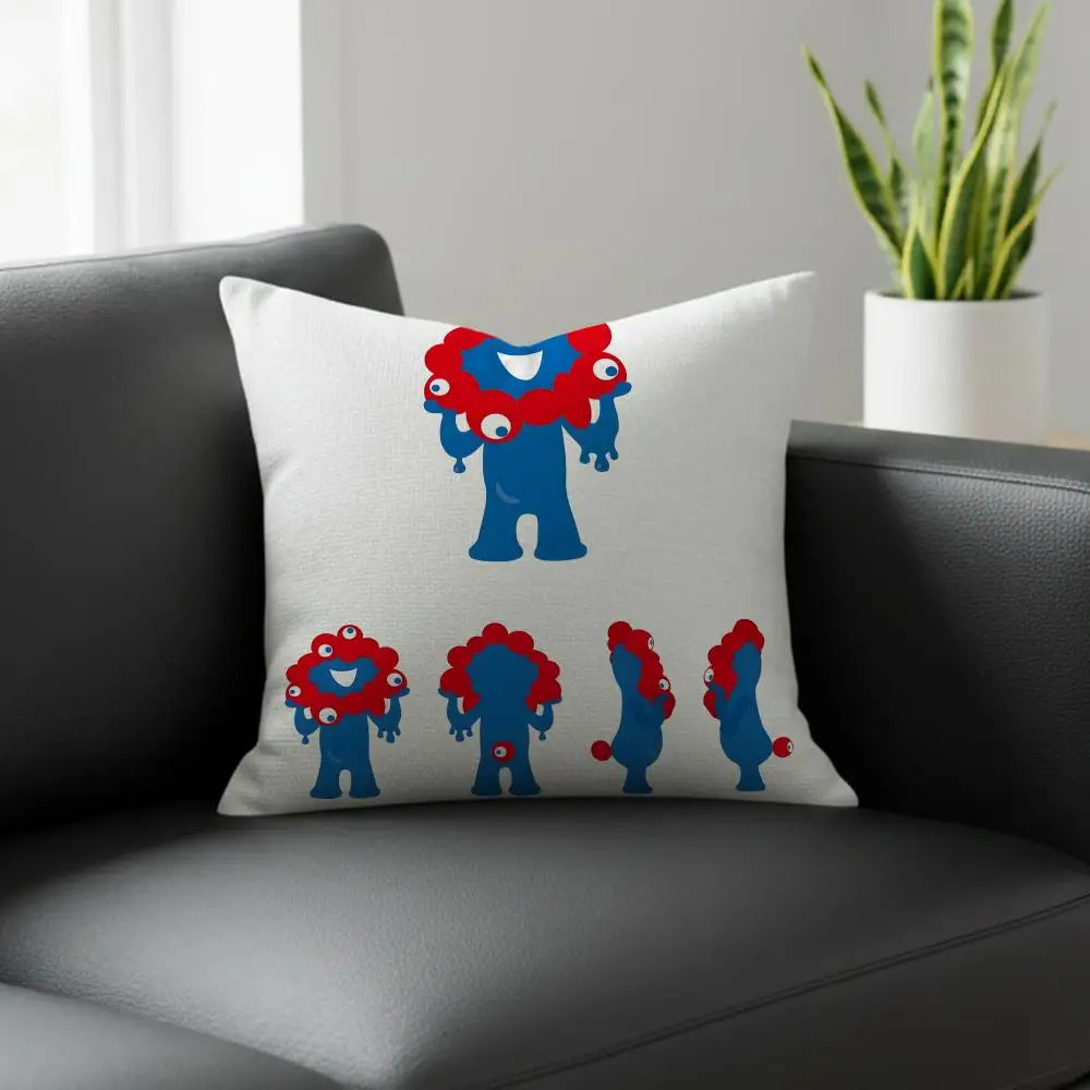 Myaku-Myaku Linen Cushion Cover – Cartoon Sofa Pillowcase
