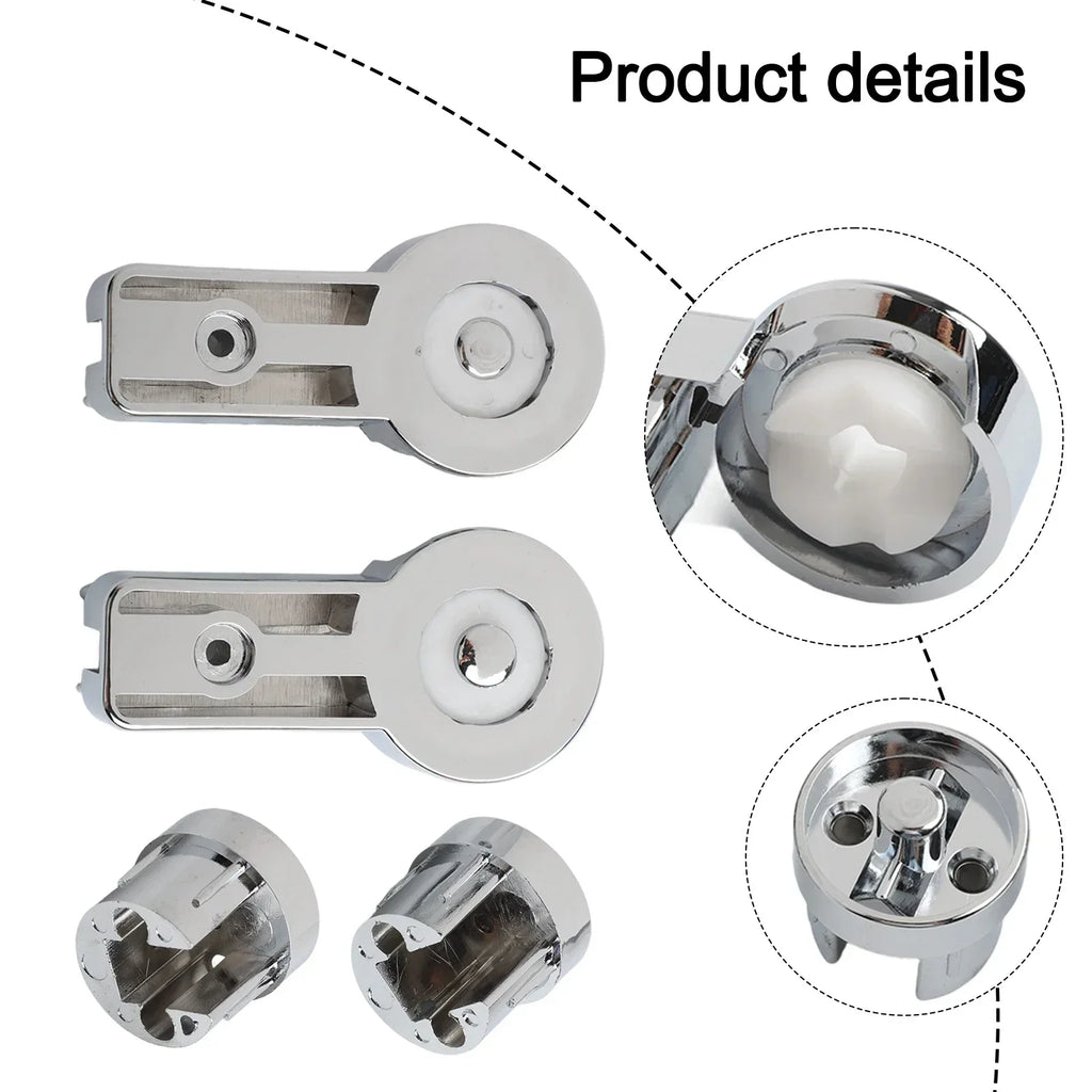 Chrome ABS Shower Screen Hinge Brackets – Left & Right Set