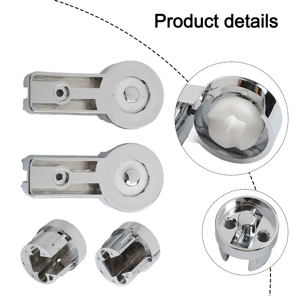 Chrome ABS Shower Screen Hinge Brackets – Left & Right Set