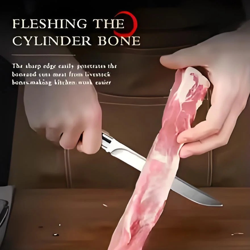 Professional Stainless Steel Kitchen Knife with Leather Sheath