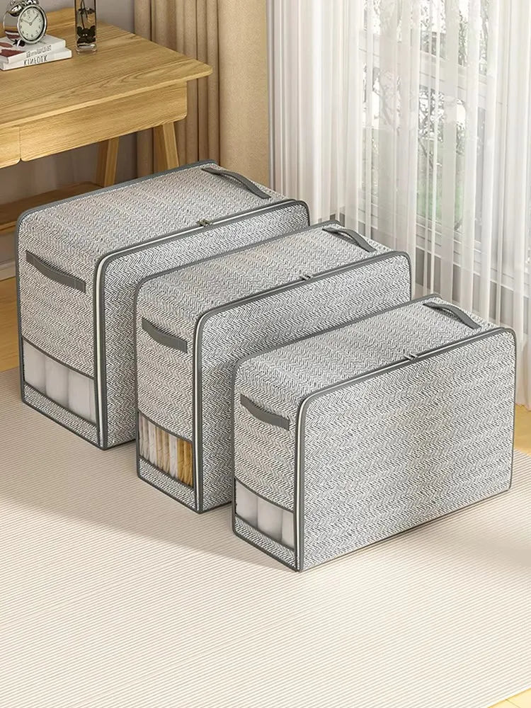 Gray Waterproof Clothes & Quilt Storage Bag with Window S/M/L
