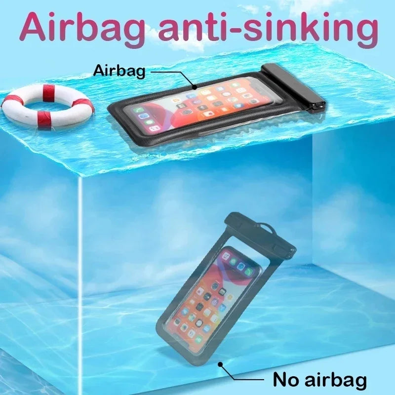 IP68 Waterproof Phone Pouch – Floating Airbag Swim Bag