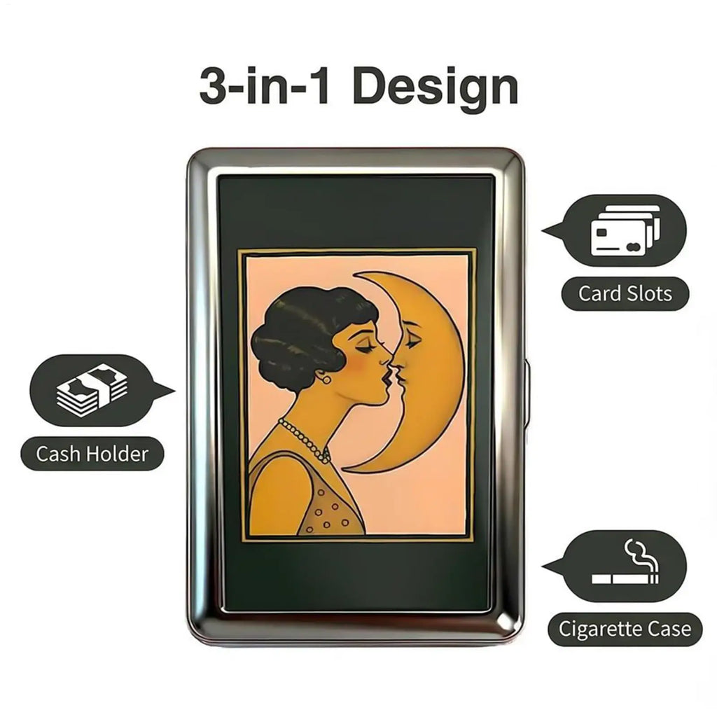 Vintage Metal Card Holder – Slim Press-Buckle Case for Cards