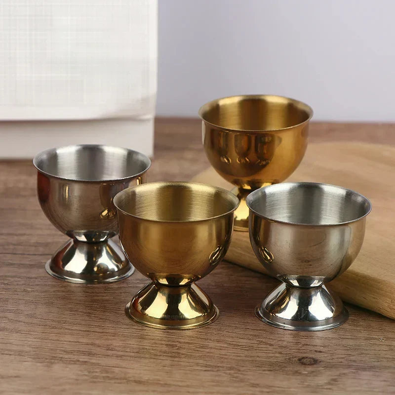4-Piece Stainless Steel Egg Cups Set – Boiled Egg Stand Holder