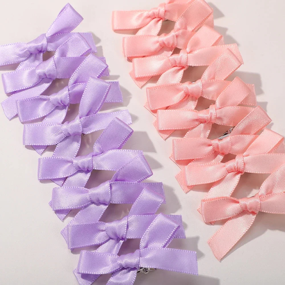 4 8 Girls Bows Mini Hair Clips Metal Hairpin Headwear Barrette