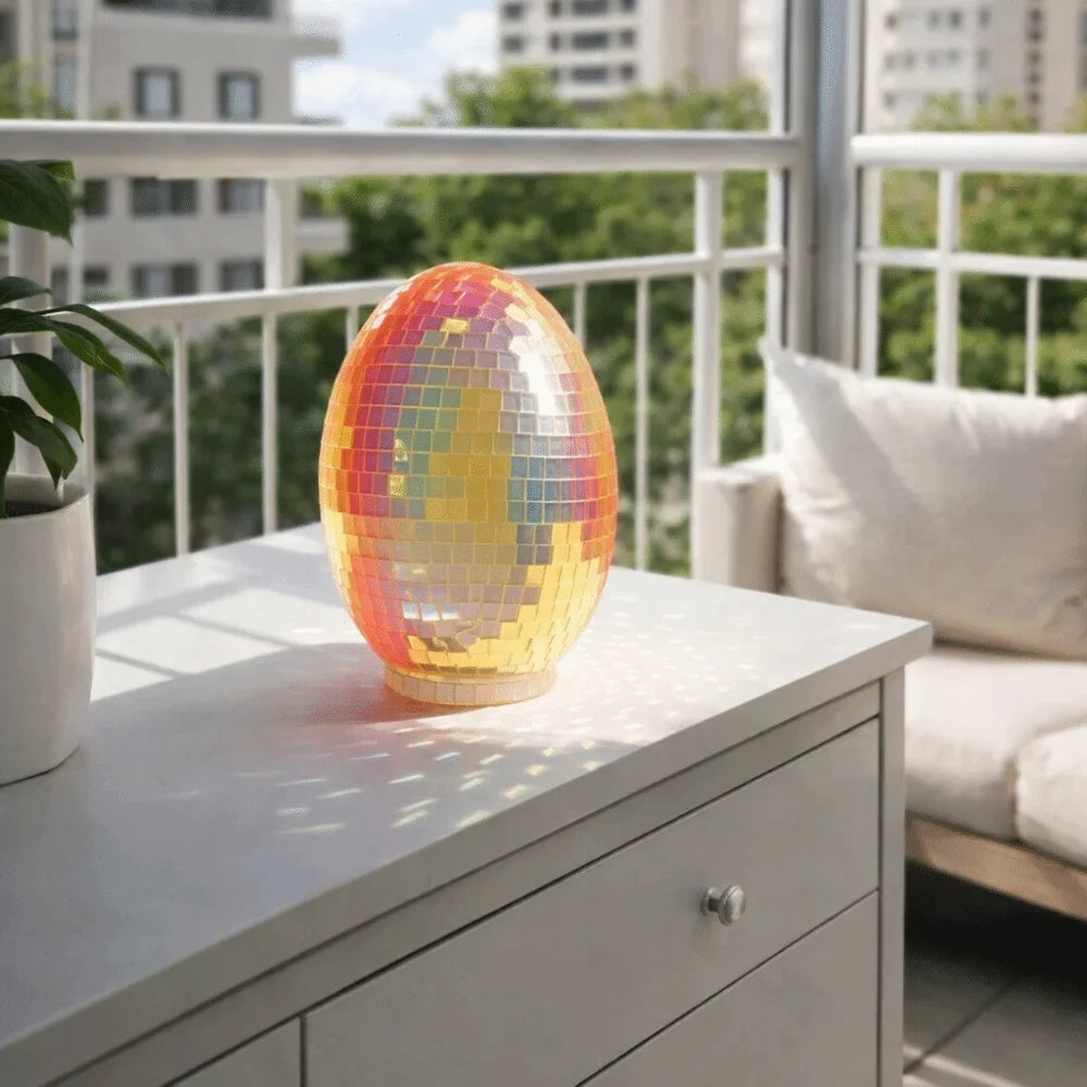 Easter Glass Disco Egg Ball – Shimmering Mirror Ornament