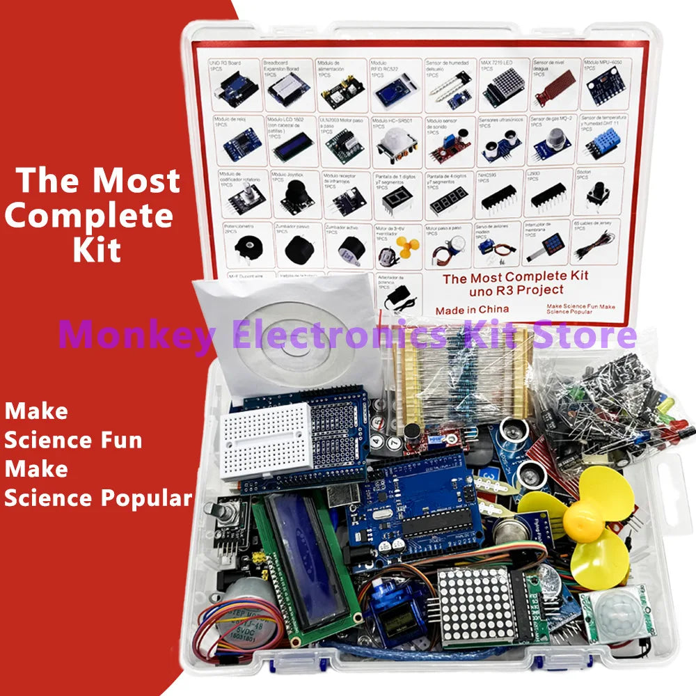 Complete Arduino Uno R3 Learning Kit – ATmega328P DIY Electronics