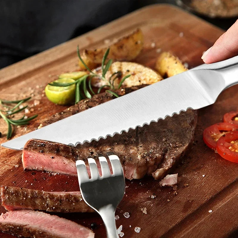 Stainless Steel Steak Knife Set – Serrated Knives 1, 3 or 6 Piece