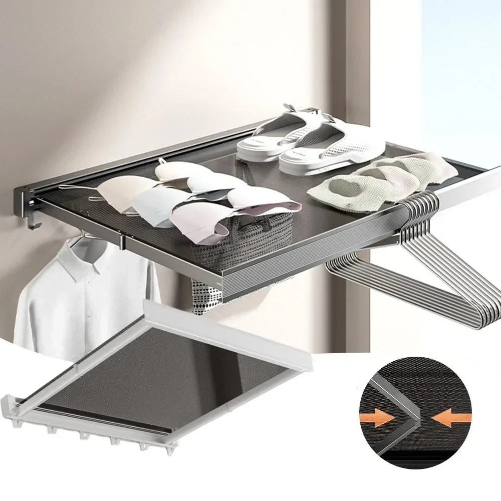 Retractable Wall-Mounted Clothes Drying Rack | Aluminum Alloy