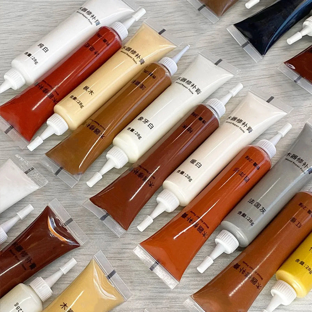Wood Filler Repair Paste | Scratches, Cracks & Gouges – 14 Colors