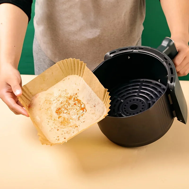 Square Air Fryer Parchment Liners 50/100 Pack | Non-Stick
