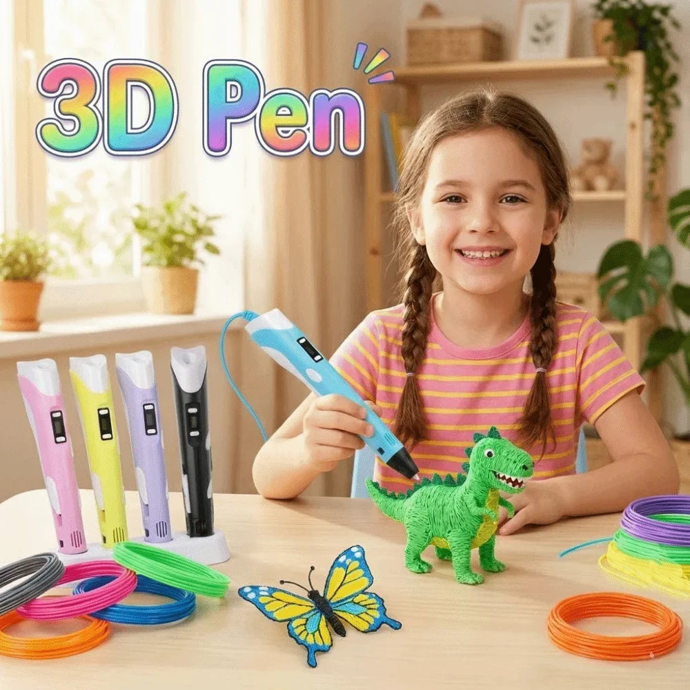USB 3D Printing Pen | LED Display, Adjustable Speed & PLA
