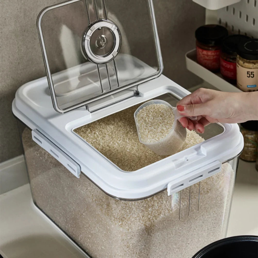 A36T-Rice Storage Box Grain Rice Dispenser Cereals Bucket Coffee Bean