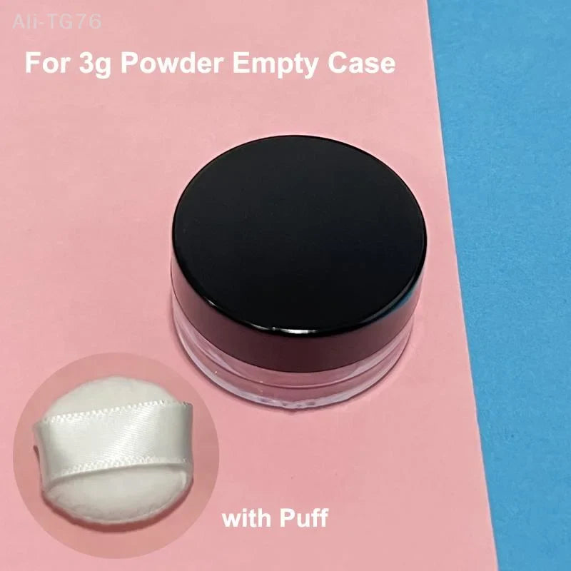 Portable 3g Refillable Loose Powder Jar with Sifter & Puff