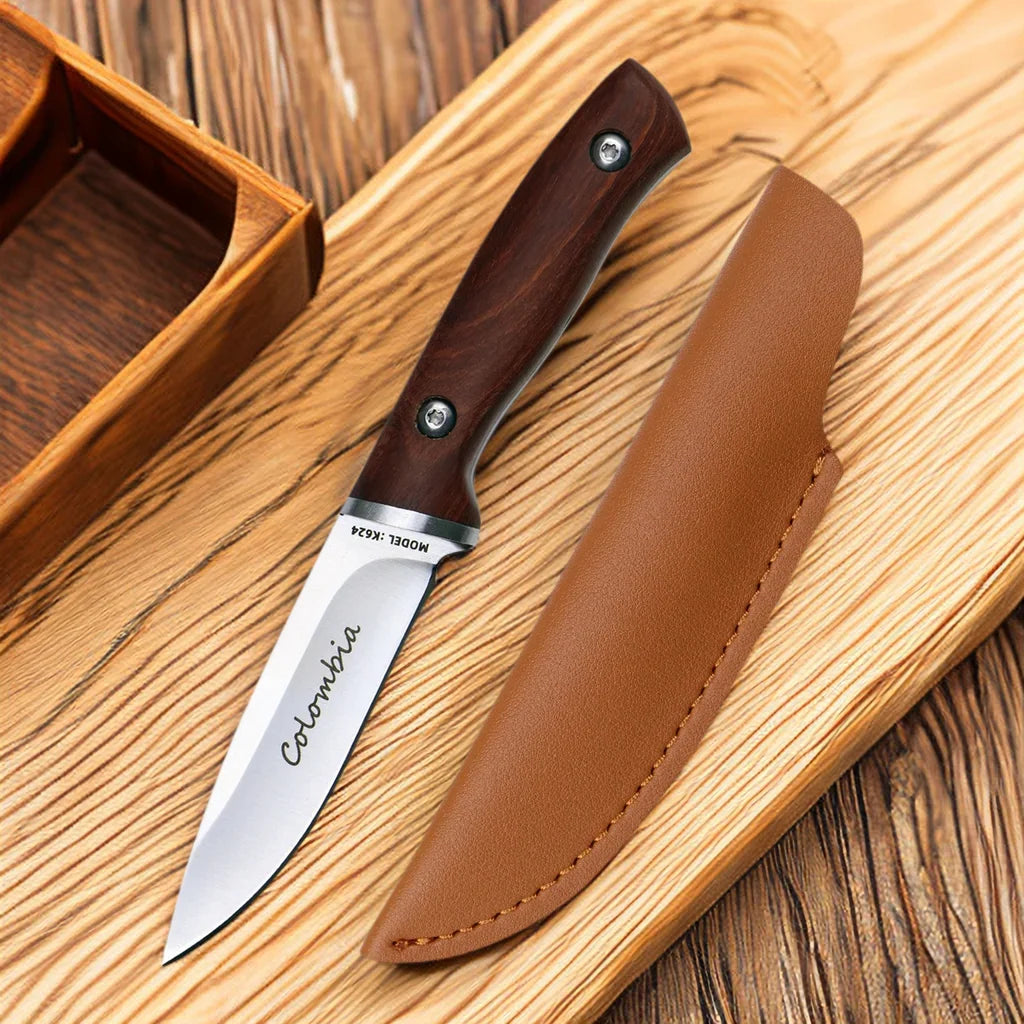 Portable Fruit Knife with Sheath – Rosewood Handle Utility Knife