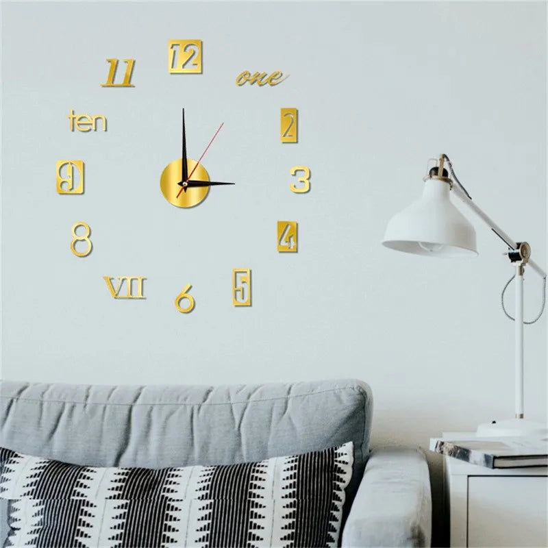 Creative Luminous Silent Wall Clock DIY Living Room Bedroom