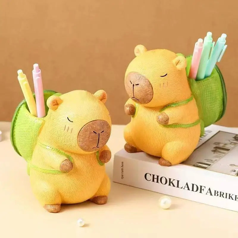 Cute Capybara Pen & Makeup Brush Holder | Desk Organizer