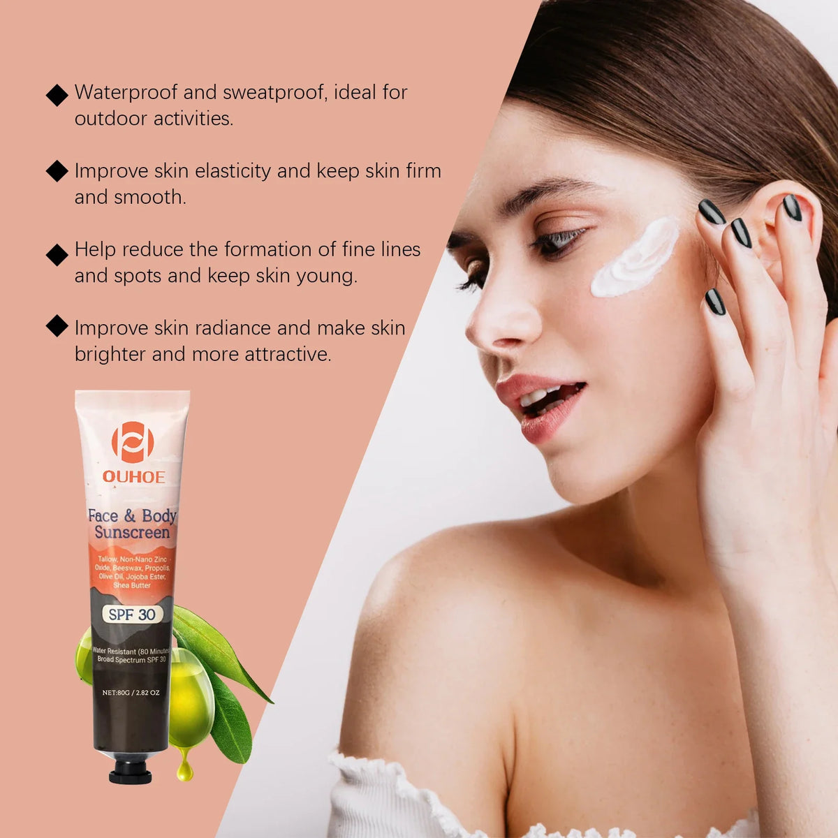 Ouhoe SPF 30+ Sunscreen – UV Protection & Moisturizing