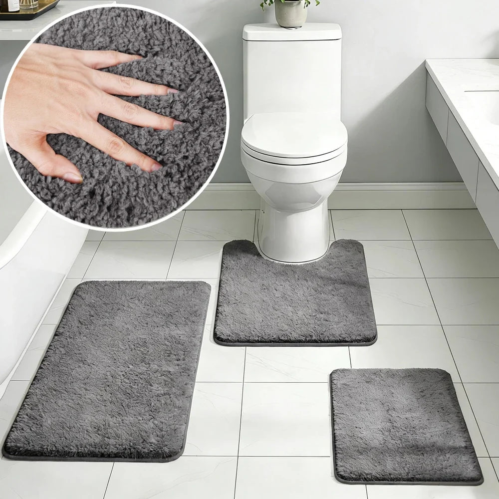 Toilet Bath Floor Mat Microfibre Mats Absorbent Extra Soft Non Slip