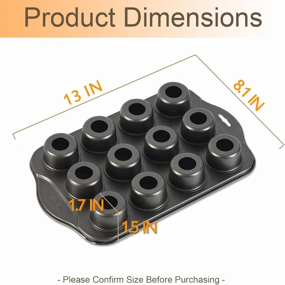 12-Cavity Nonstick Mini Cheesecake Pan | Removable Bottom Muffin