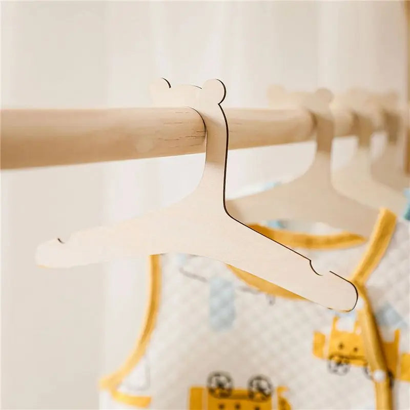 A36T- Baby Creative Hanger Rack Wooden Clothes Home Girls Princess
