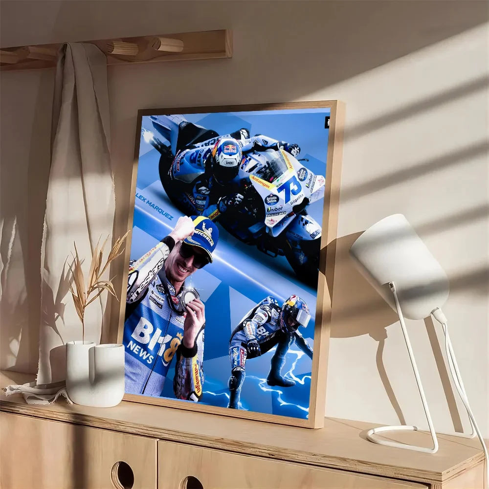 MotoGP Wall Poster – Self-Adhesive Waterproof Art Sticker