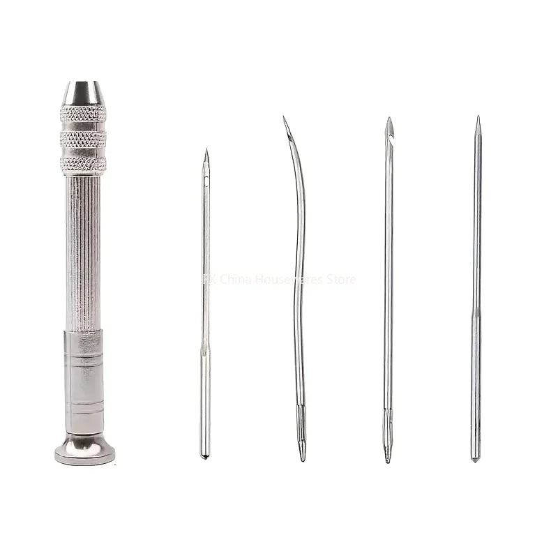 Leather Sewing Awl Kit – 4 Replaceable Needles | DIY Leathercraft