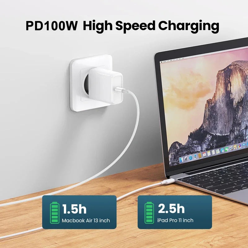 100W USB-C to USB-C Fast Charging Cable 5A PD Quick Charge