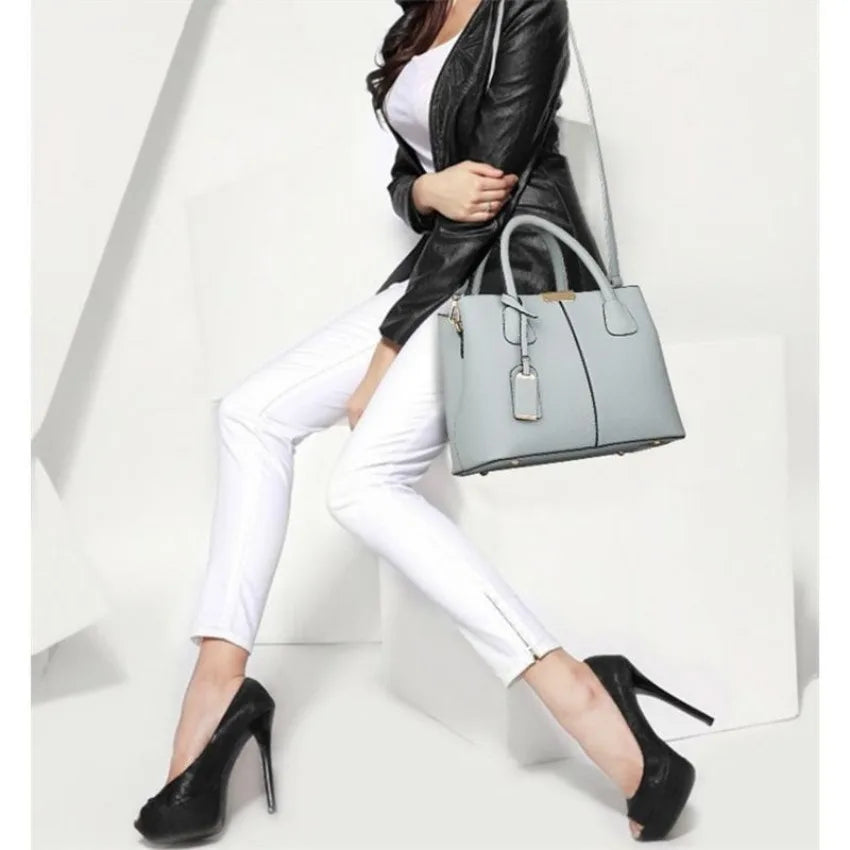Women's PU Leather Tote Bag – Large Shoulder & Crossbody Purse