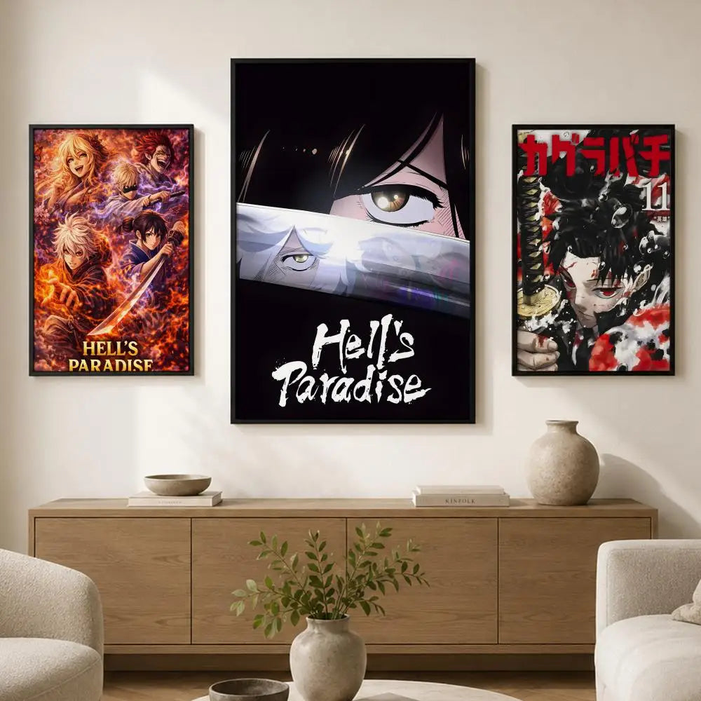 Hell's Paradise Anime PVC Wall Poster – Peel & Stick HD Art