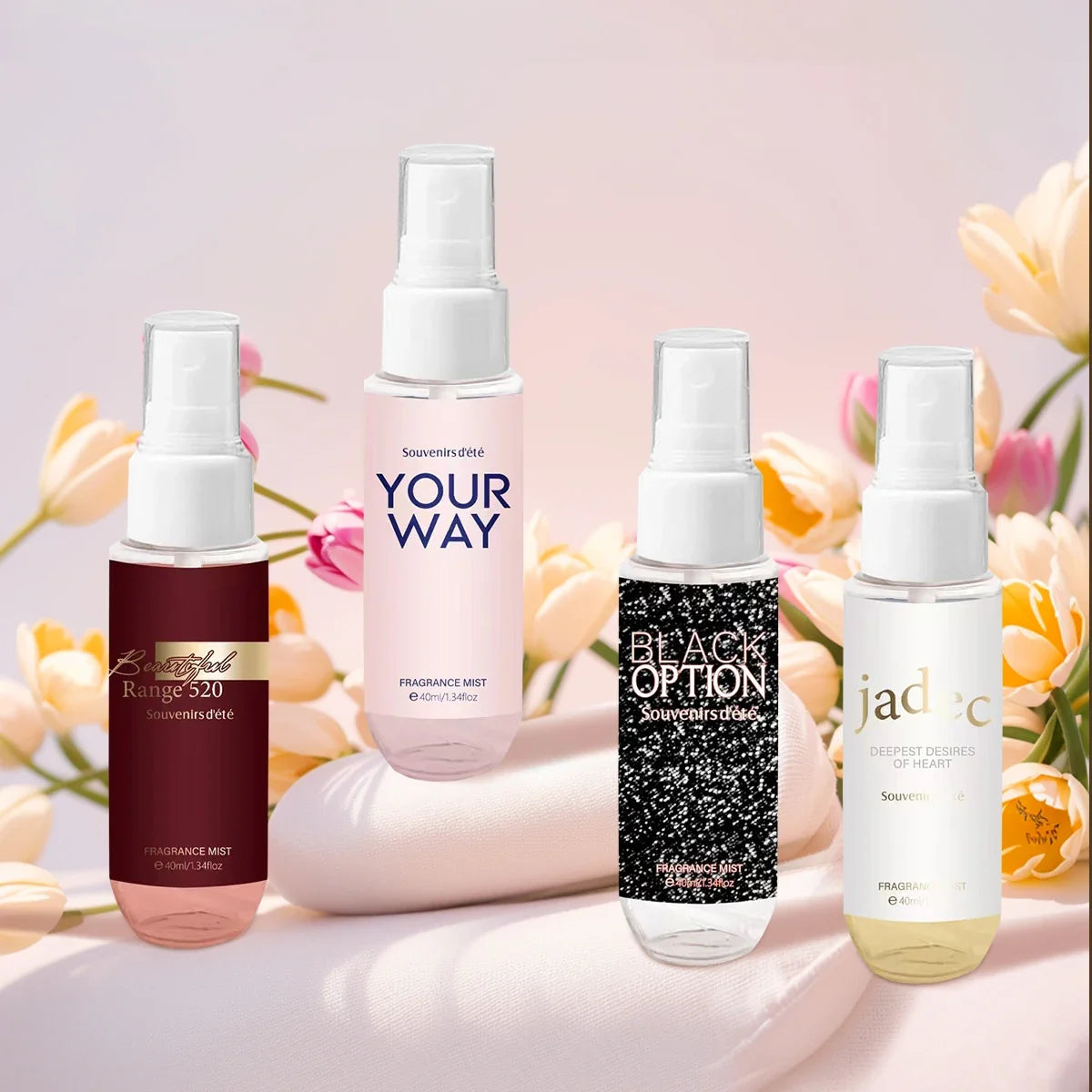 4-Piece Floral Body Perfume Spray – Alcohol-Free Women's Gift Set