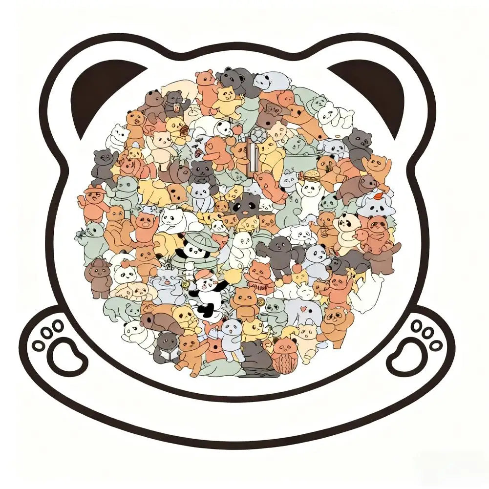 Dog & Bear Wooden Jigsaw Puzzle | Animal Decor Gift