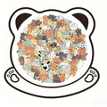 Dog & Bear Wooden Jigsaw Puzzle | Animal Decor Gift
