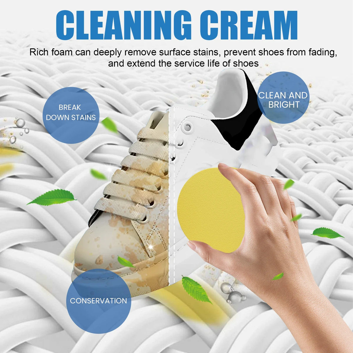 Jue-Fish Sneaker Cleaning Cream | Remove Yellow Edges & Stains