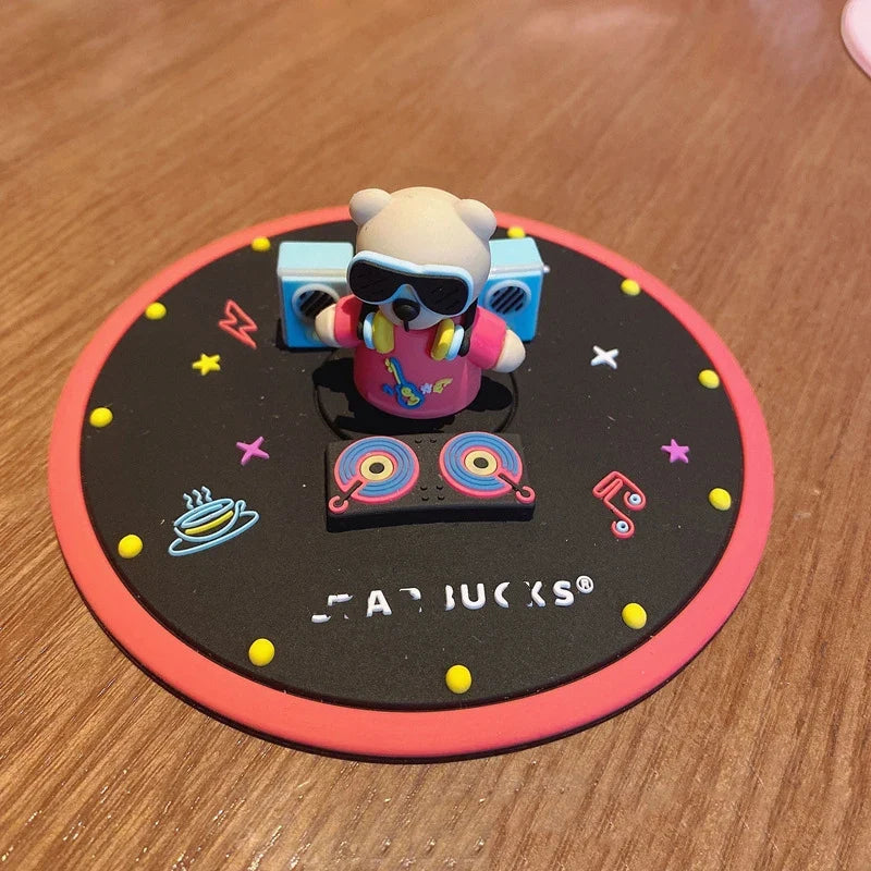 Food-Grade Silicone Cup Cover | Cute Cartoon Dustproof Lid