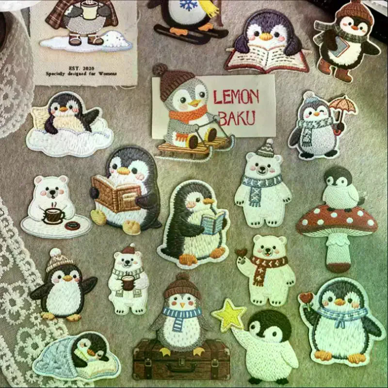 40Pcs Embroidered Animal Stickers – Retro DIY Scrapbooking Decor