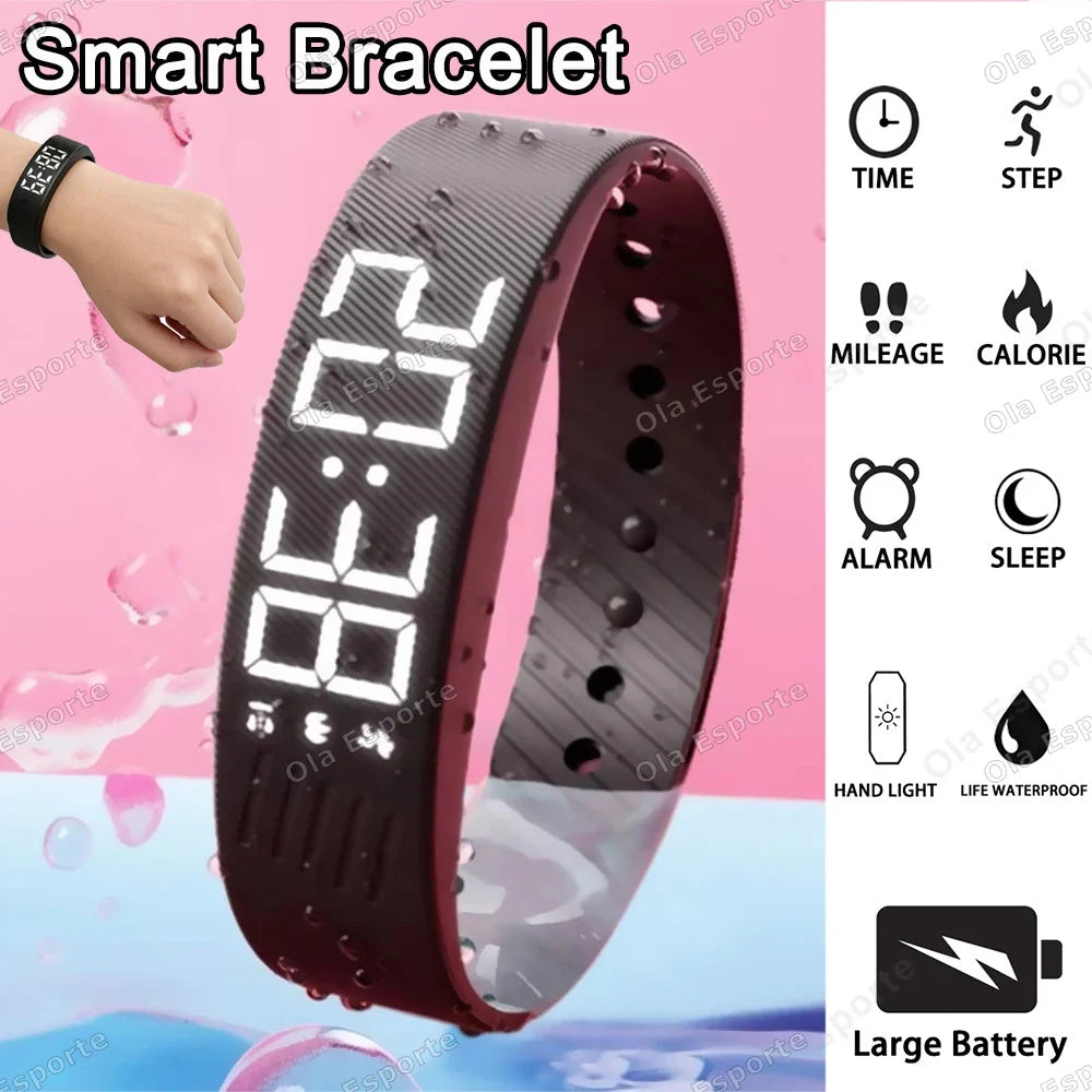 LED Smart Fitness Band – Step Tracker, Alarm & Sleep Monitor