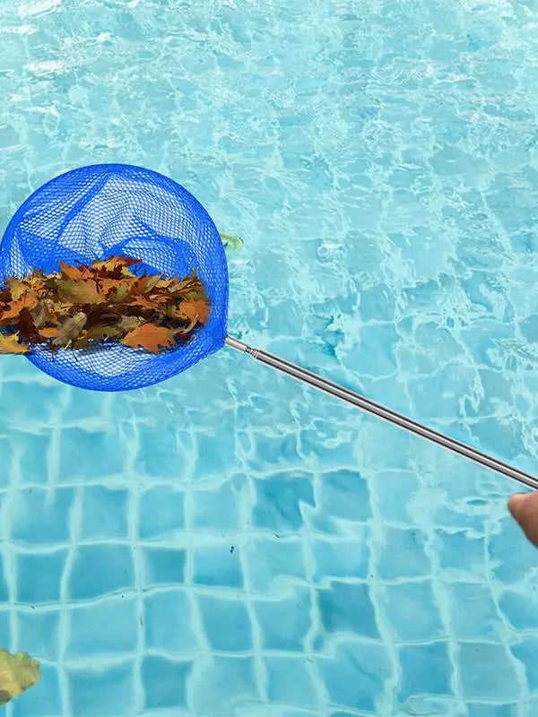Swimming Pool Skimmer Net Telescoping Cleaner Cleaning Leaves Debris