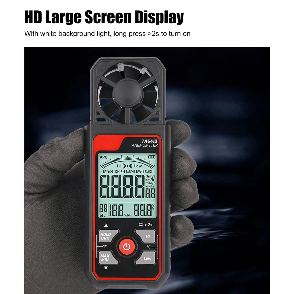 TA641B Portable Anemometer – Wind Speed & Airflow Meter