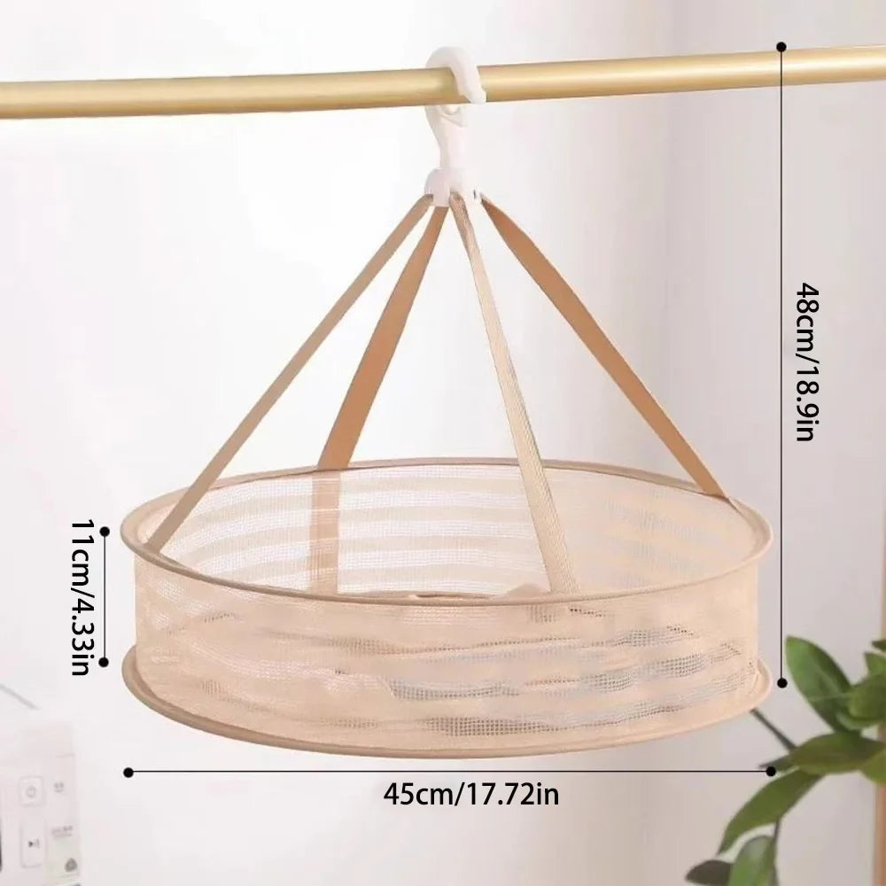 Foldable Hanging Mesh Laundry Bag Windproof Stretch Resistant