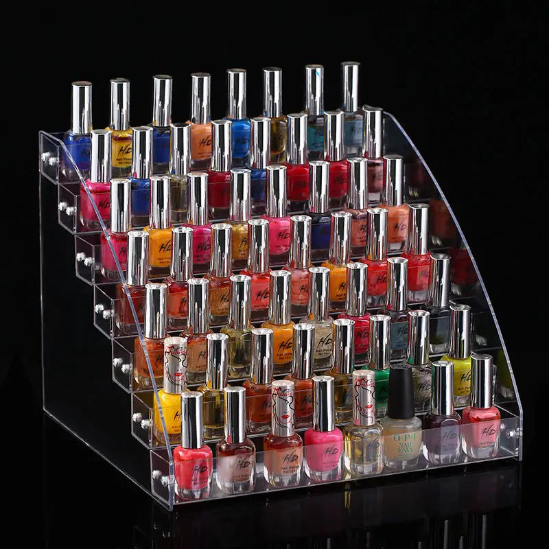 Acrylic Nail Polish Organizer – Clear Ladder Display Rack Stand