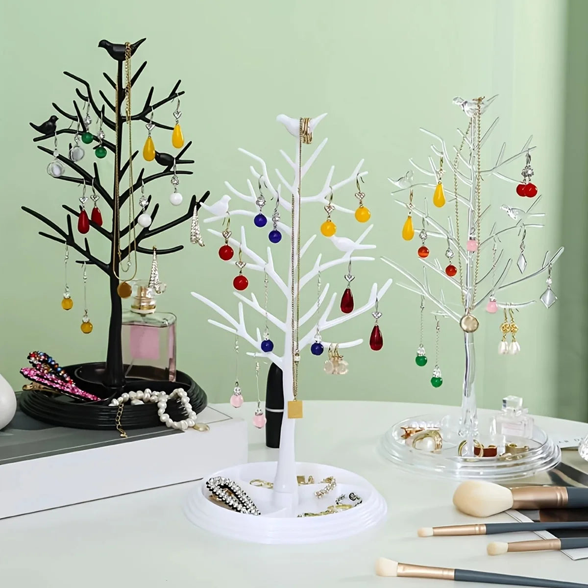 Tree Shaped Jewelry Display Stand Tray Earrings Necklaces Rings