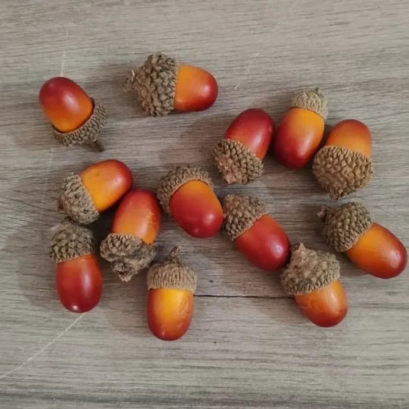 50 Pcs Faux Acorns – Autumn Vase Filler & Wreath Ornaments